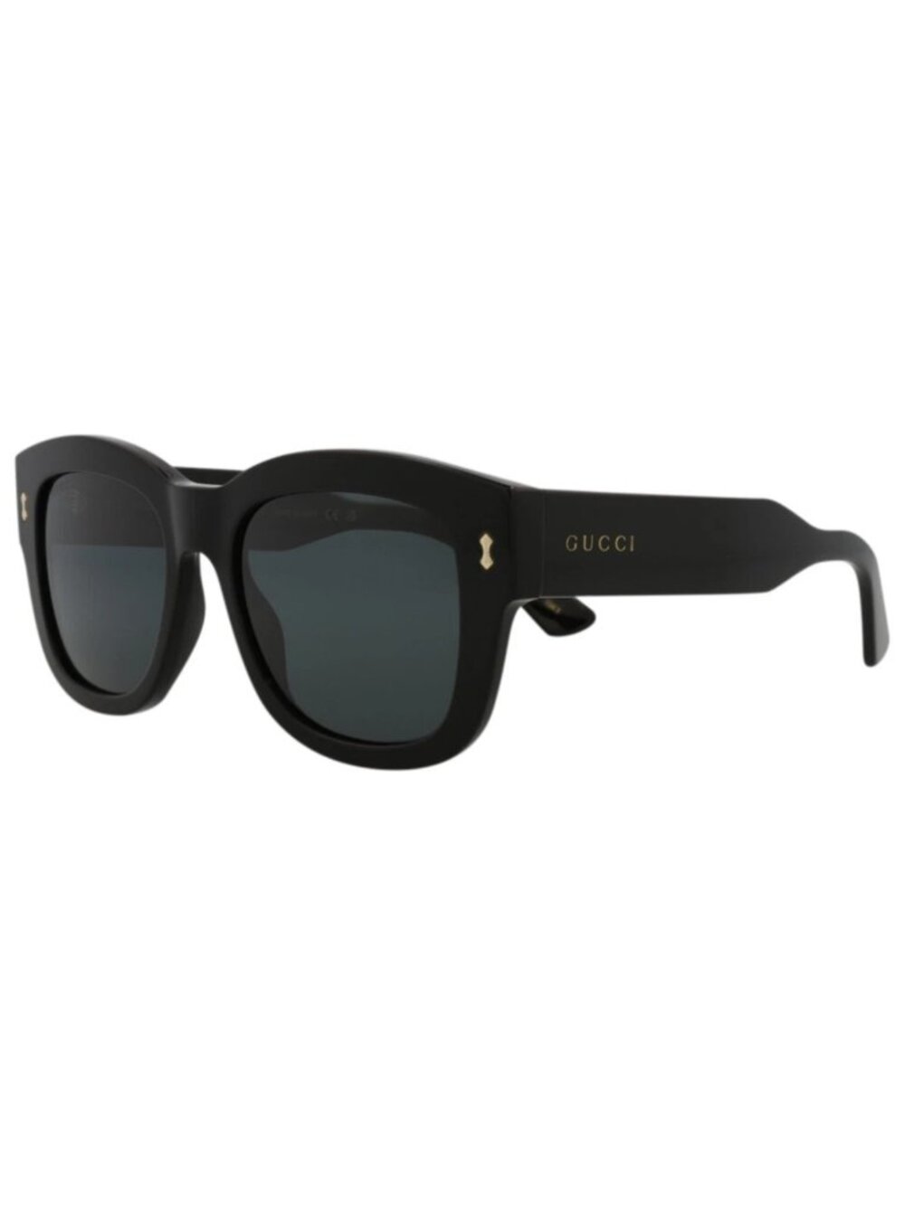 New Gucci Women's Sunglasses Square Rectangle Bio Acetate Frame Mens Black Black